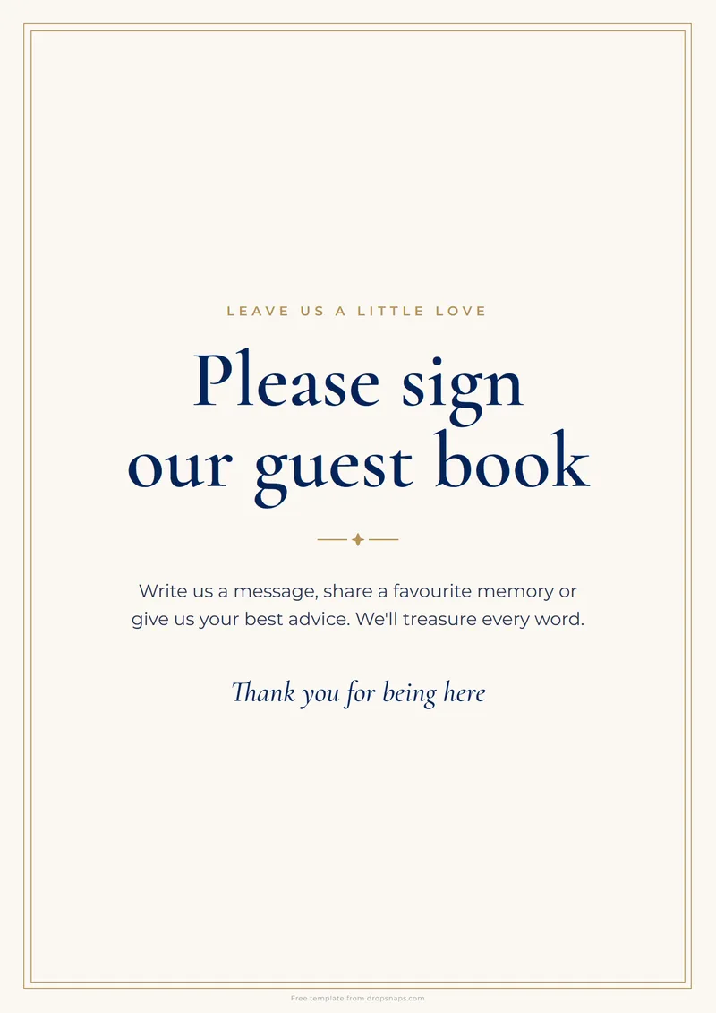The please sign our guest book sign